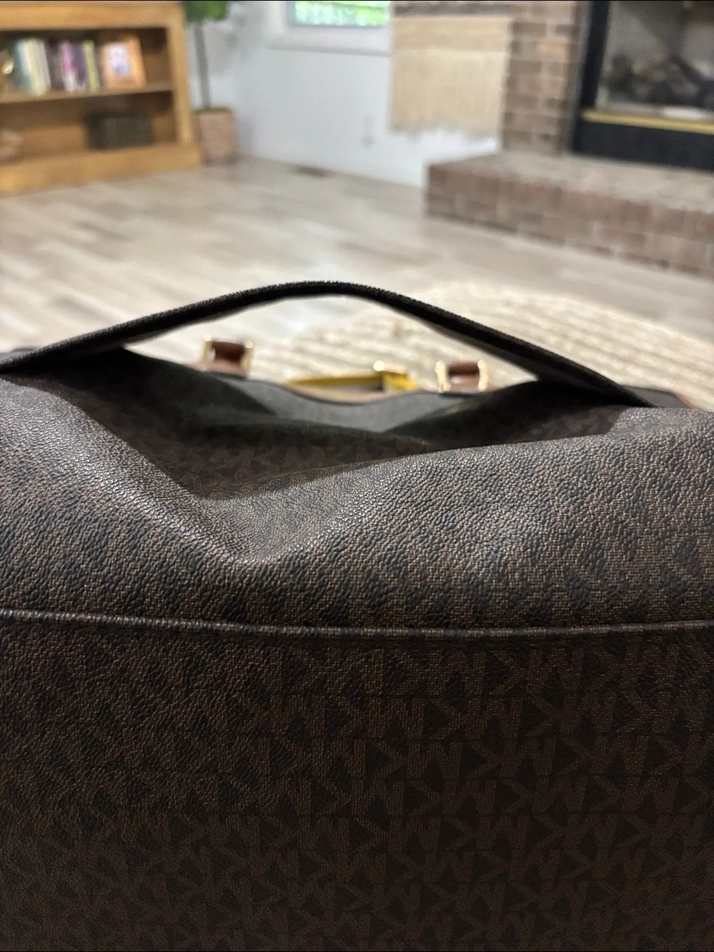 Michael Kors Signature Travel Weekender PVC Bag Brown Luggage Weekend Bag unisex